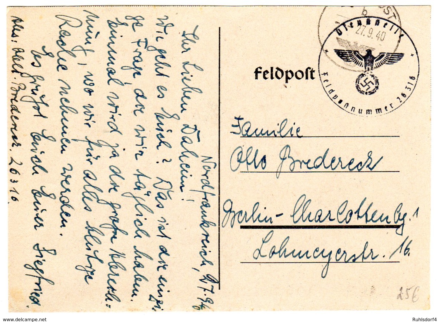 Gel. Feldpostkarte Mit Heroischer Wehrmachts-Darstellung - Besetzungen 1938-45