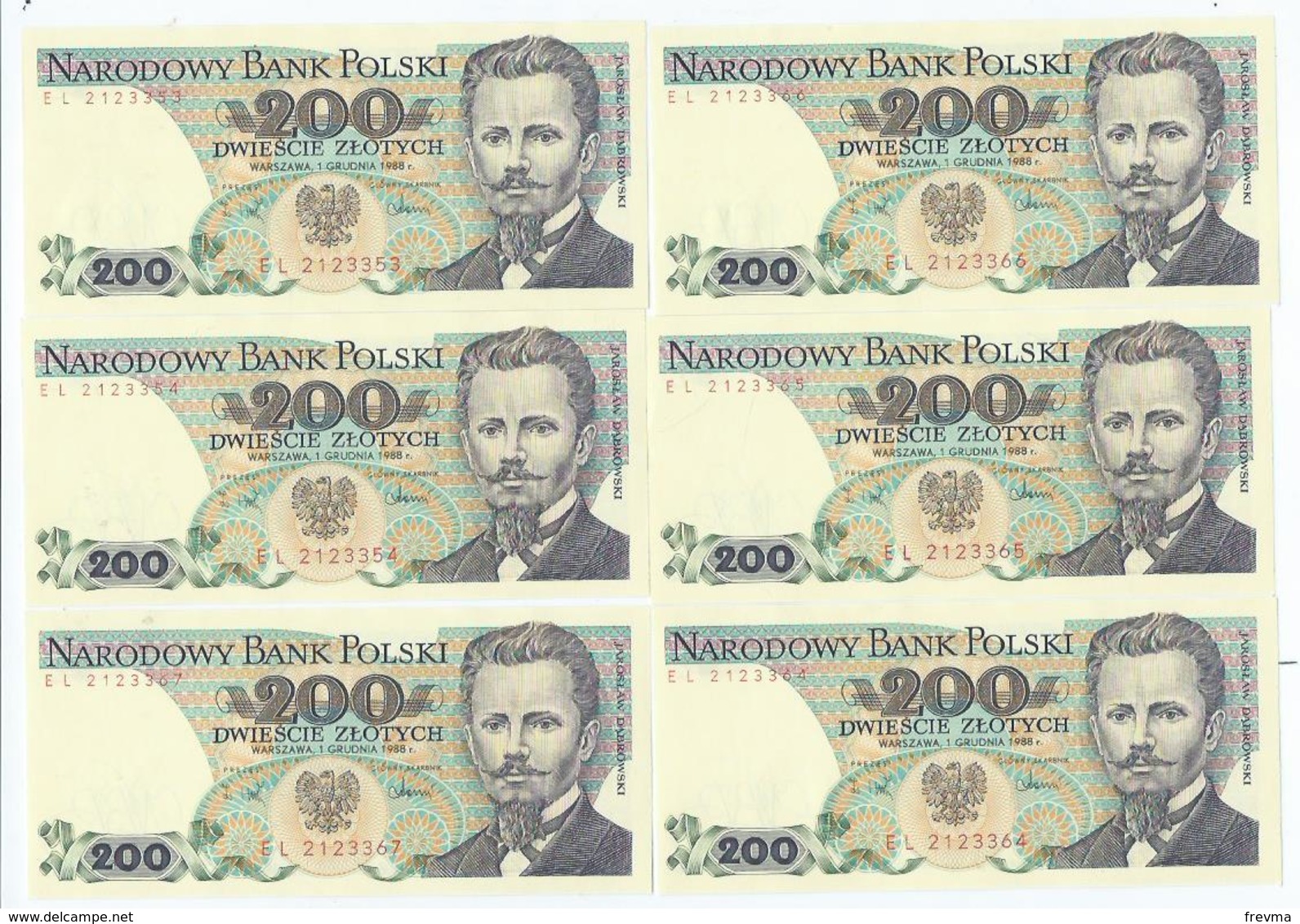 Billet Neuf De Banque De 200 Zlotych 1975-1988 - Pologne