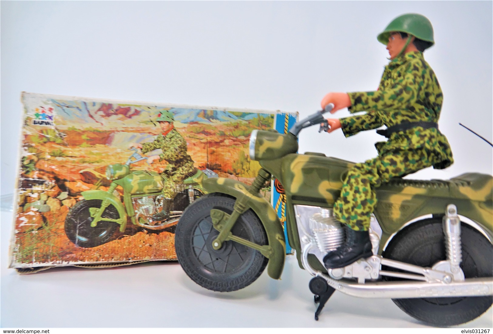 Vintage ACTION MAN MOLTO : DISPATCH RIDER WITH ORIGINAL BOX - REF 561 - made in spain  - motorcycle - GI JOE
