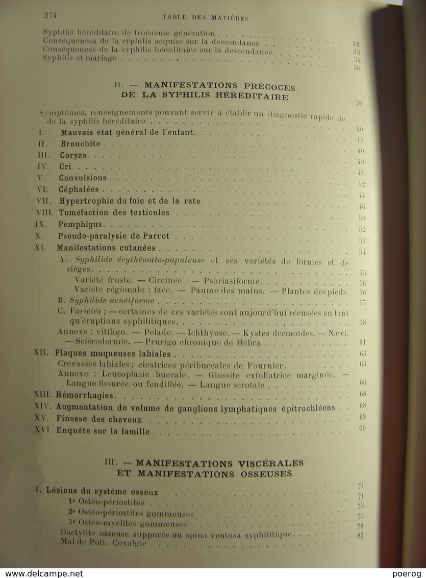 TRAITE DE PATHOLOGIE ET DE THERAPEUTIQUE - SYPHILIS TOME 2 - A. MALOINE & FILS 1921 - FERNET FOURNIER SERGENT - medecine