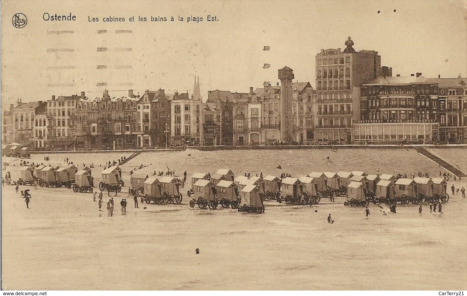 CPSM. OSTENDE. LES CABINES ET LES BAINS A LA PLAGE EST. 1931. - Oostende