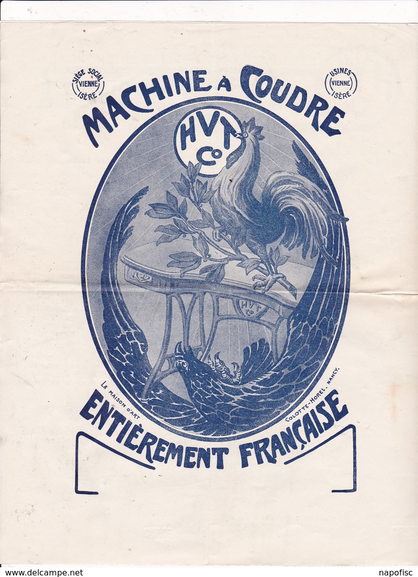 38-H.Vibert-Truchon...Machines à Coudre...Vienne..(Isère)..1920 - Autres & Non Classés