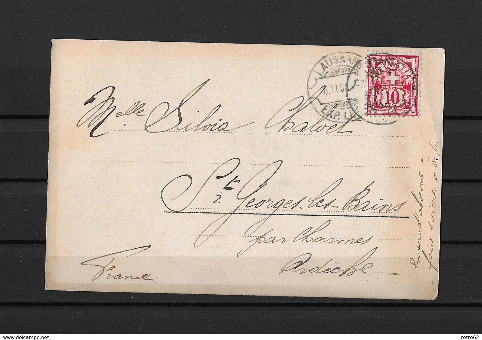 1901 RASIERKLINGEN-STEMPEL → Karte Lausanne Nach Frankreich - Lettres & Documents