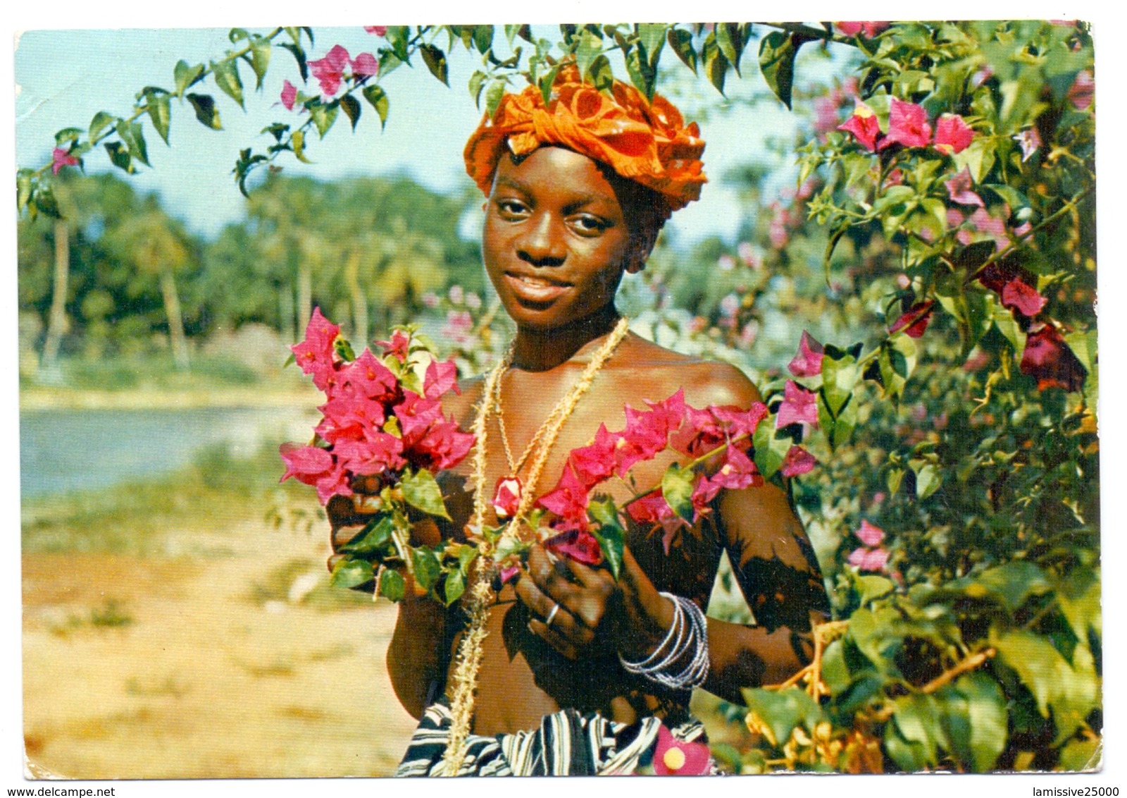 Carte Pub Ionyl Biomarine Sierra Leone Jeune Fille Aux Fleurs - Sierra Leone (...-1960)