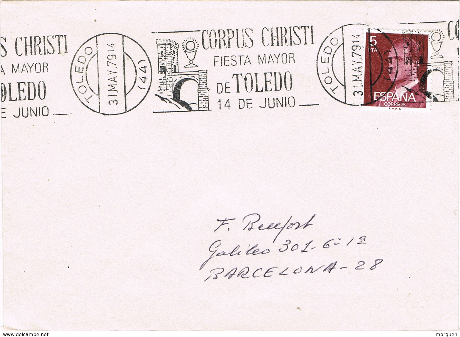 33273. Carta TOLEDO 1979.  Rodillo CORPUS CHRISTI, Fiesta Mayor - Cartas & Documentos