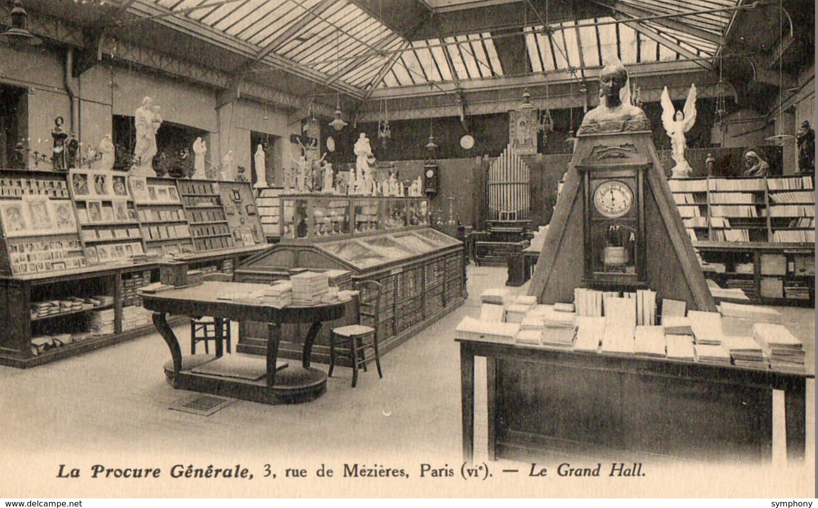 75. CPA. PARIS 6°.  La Procure Générale, Librairie Générale Chrétienne,  3 Rue De Méziéres, Paris 6°  Le Grand Hall. - Distretto: 06