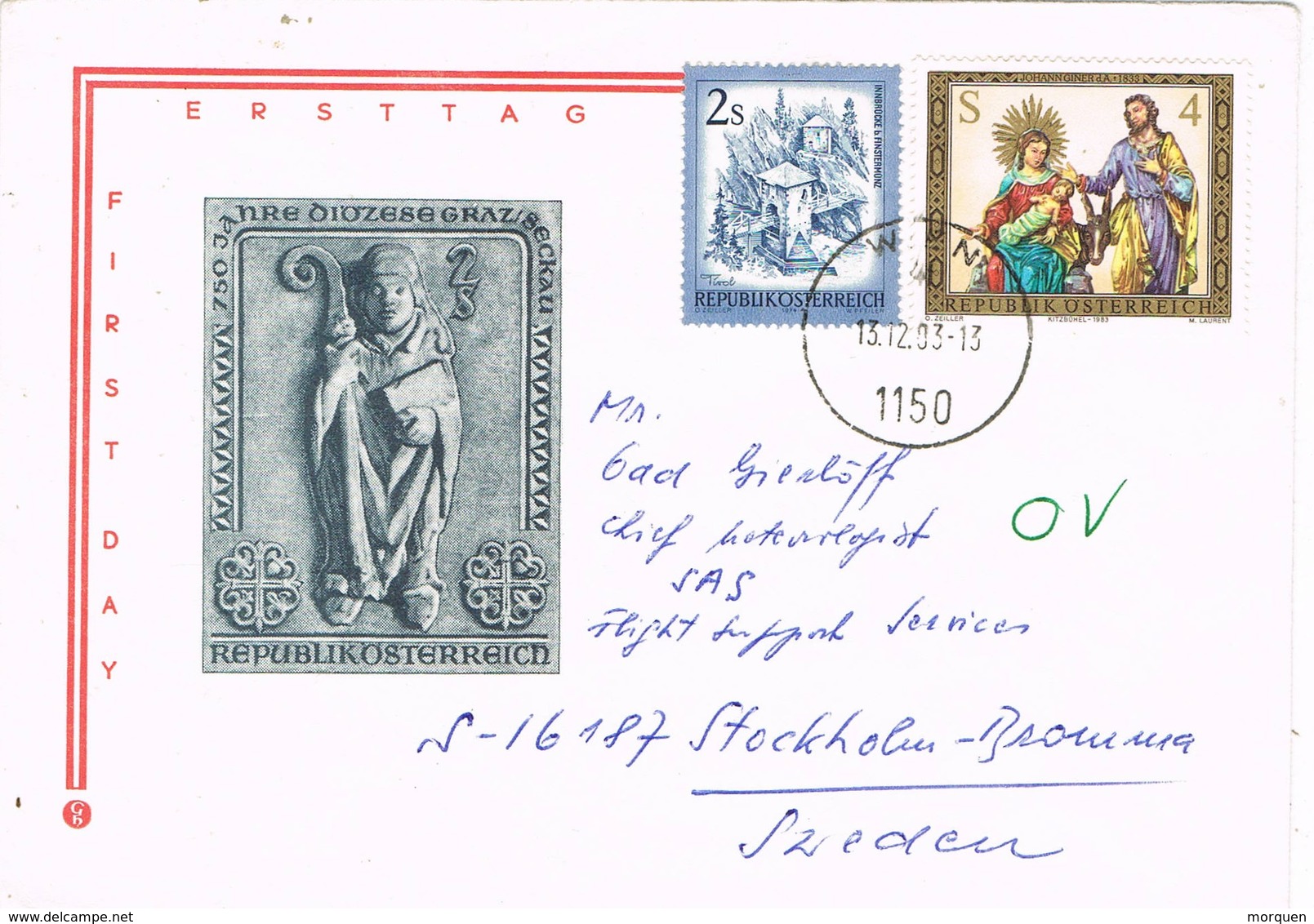 33281. Carta WIEN (Austria) 1983. Diocesis GRAZ 750 Jahre - Cartas & Documentos