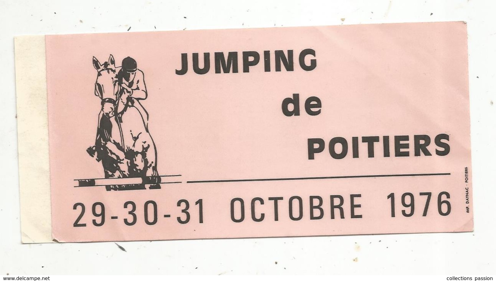 AUTOCOLLANT,  Sports ,  JUMPING DE POITIERS , 1976 , équitation - Stickers