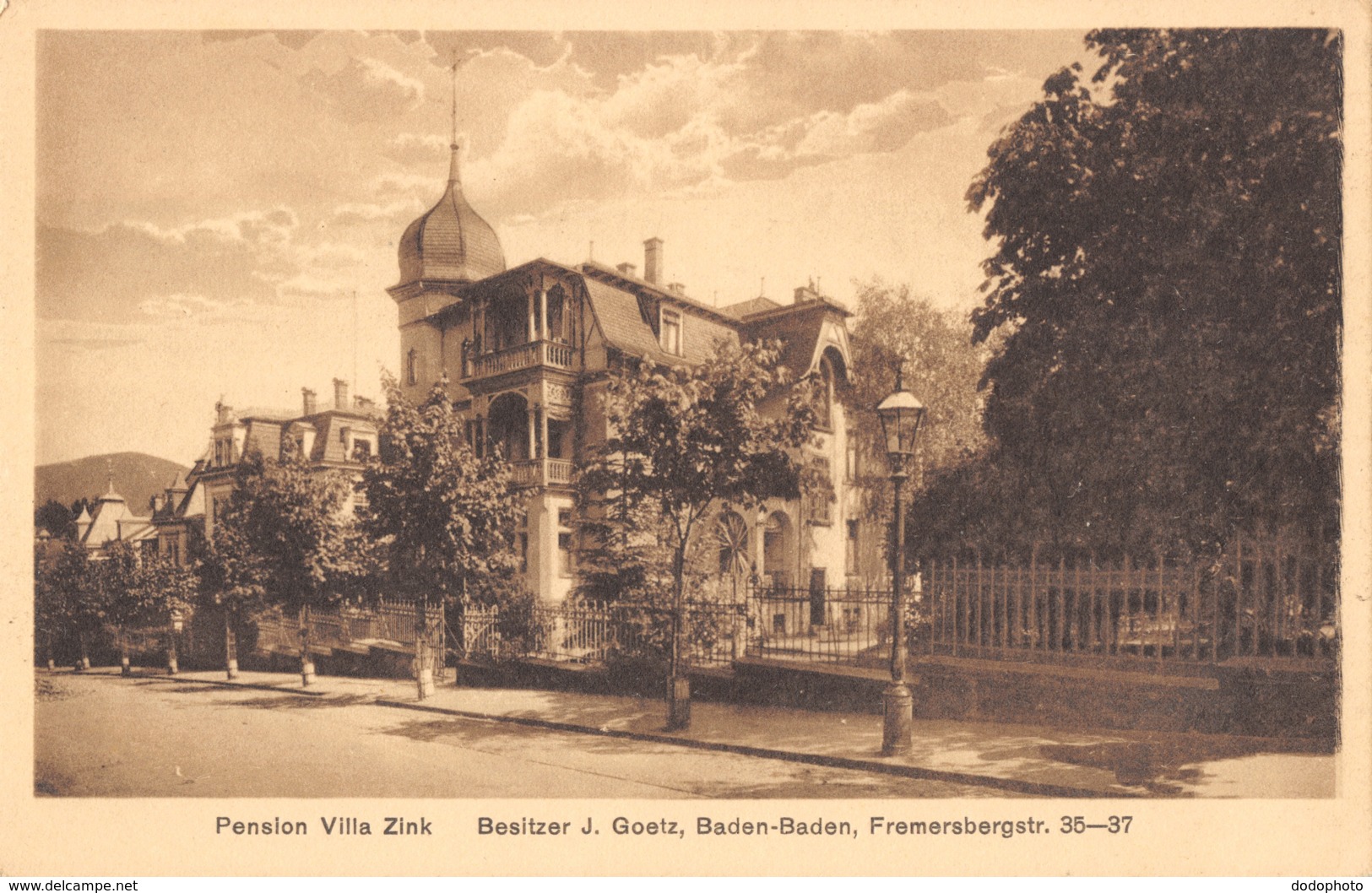 R193728 Pension Villa Zink. Besitzer J. Goetz Baden Baden. Fremersbergstr. 35 37. P. Korbitz - Welt