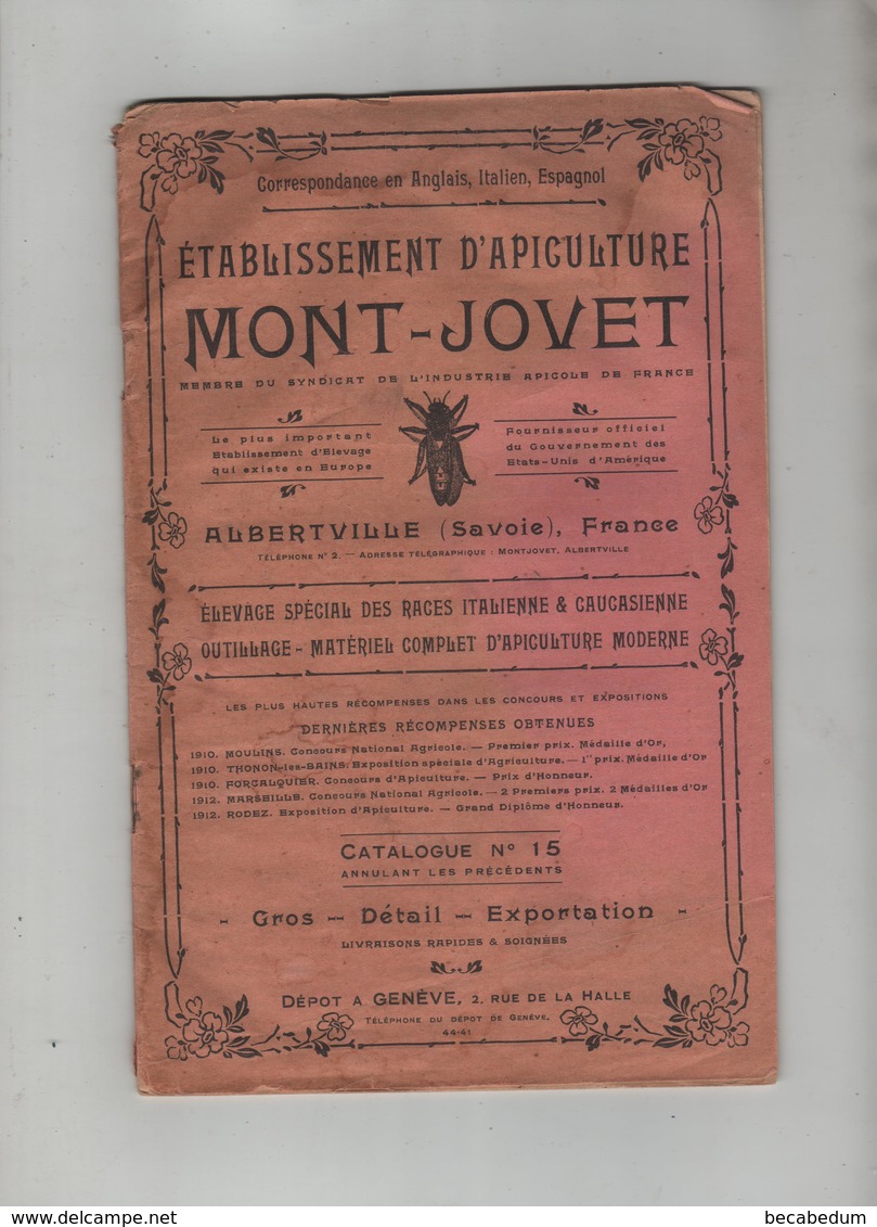 Etablissement D'Apiculture Mont Jovet Albertville Catalogue Numéro 15 - Animaux