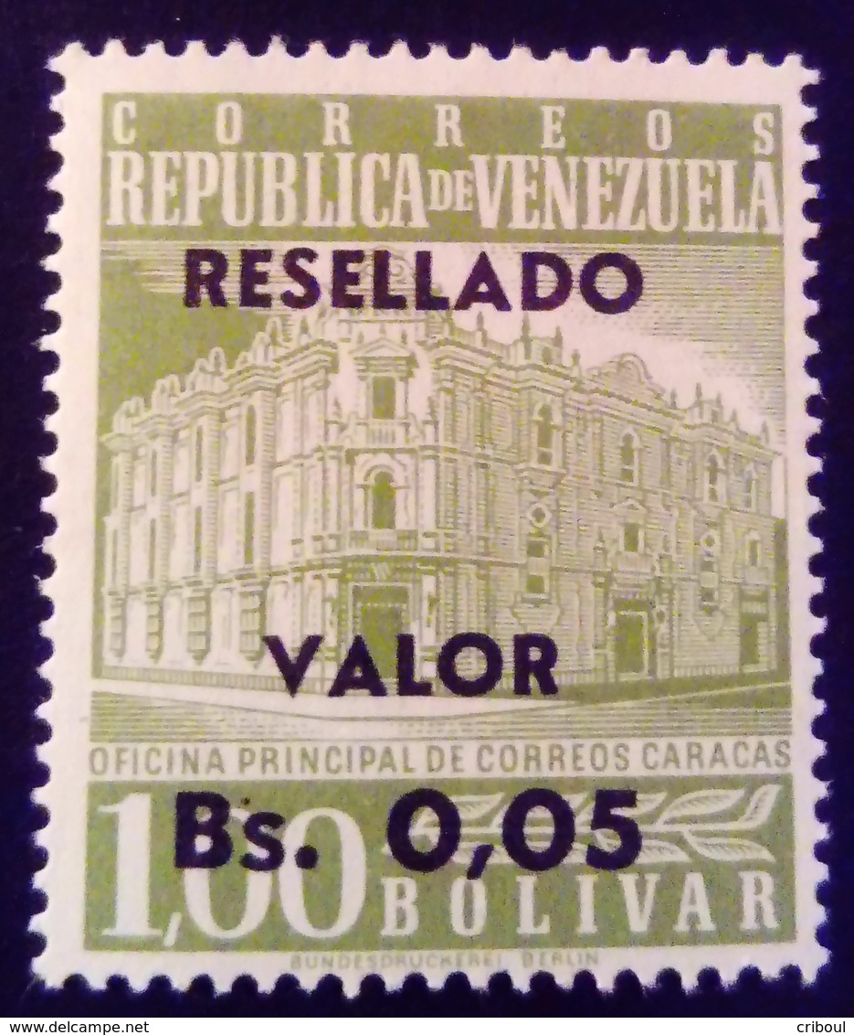 Venezuela 1965 Hôtel Des Postes Caracas Surchargé Overprinted RESELLADO Yvert 707 ** MNH - Madagaskar (1960-...)