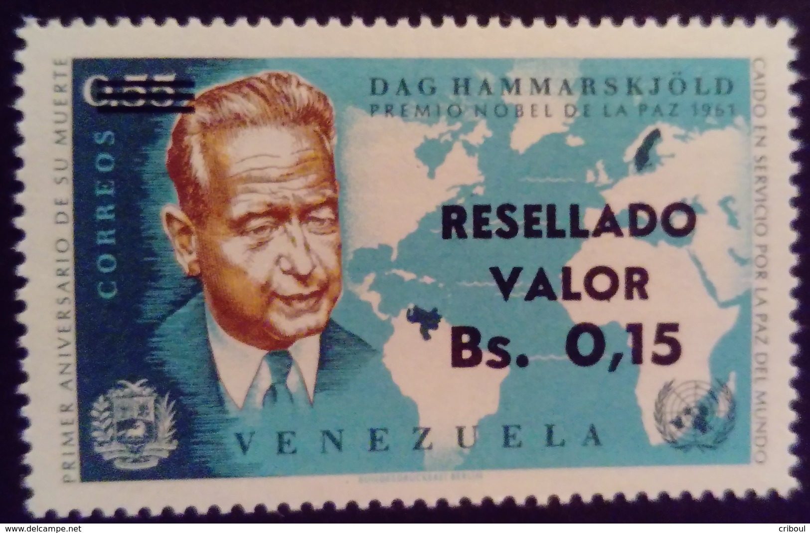 Venezuela 1965 Personnalité Personnality Surchargé Overprinted RESELLADO Yvert 709 ** MNH - Madagaskar (1960-...)