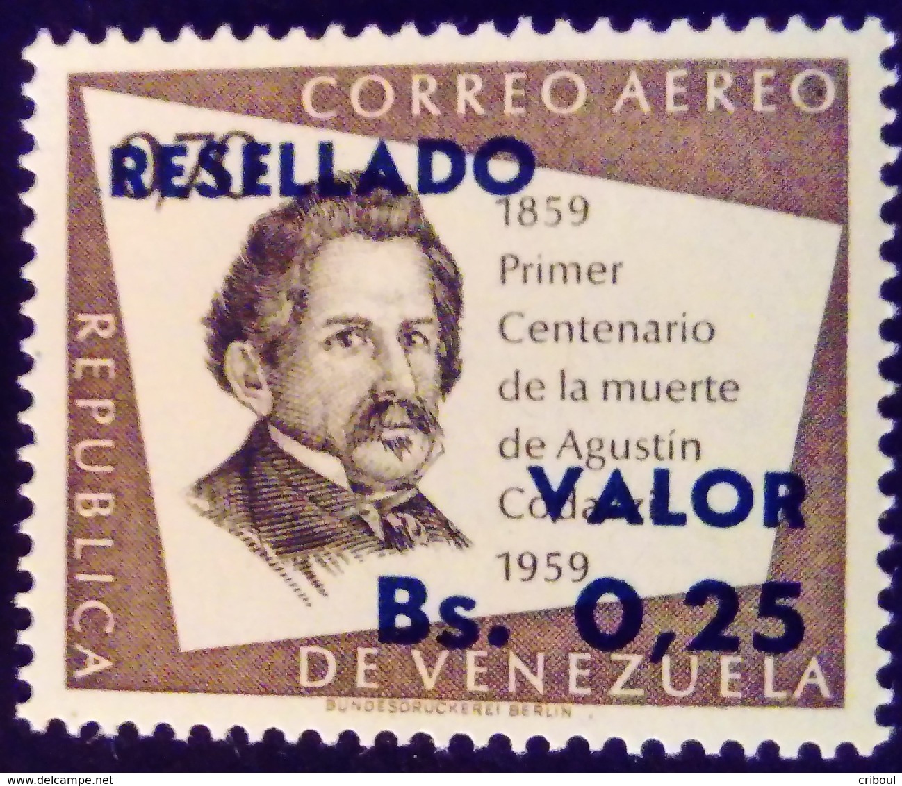 Venezuela 1965 Personnalité Personnality Surchargé Overprinted RESELLADO Yvert 711 ** MNH - Madagaskar (1960-...)