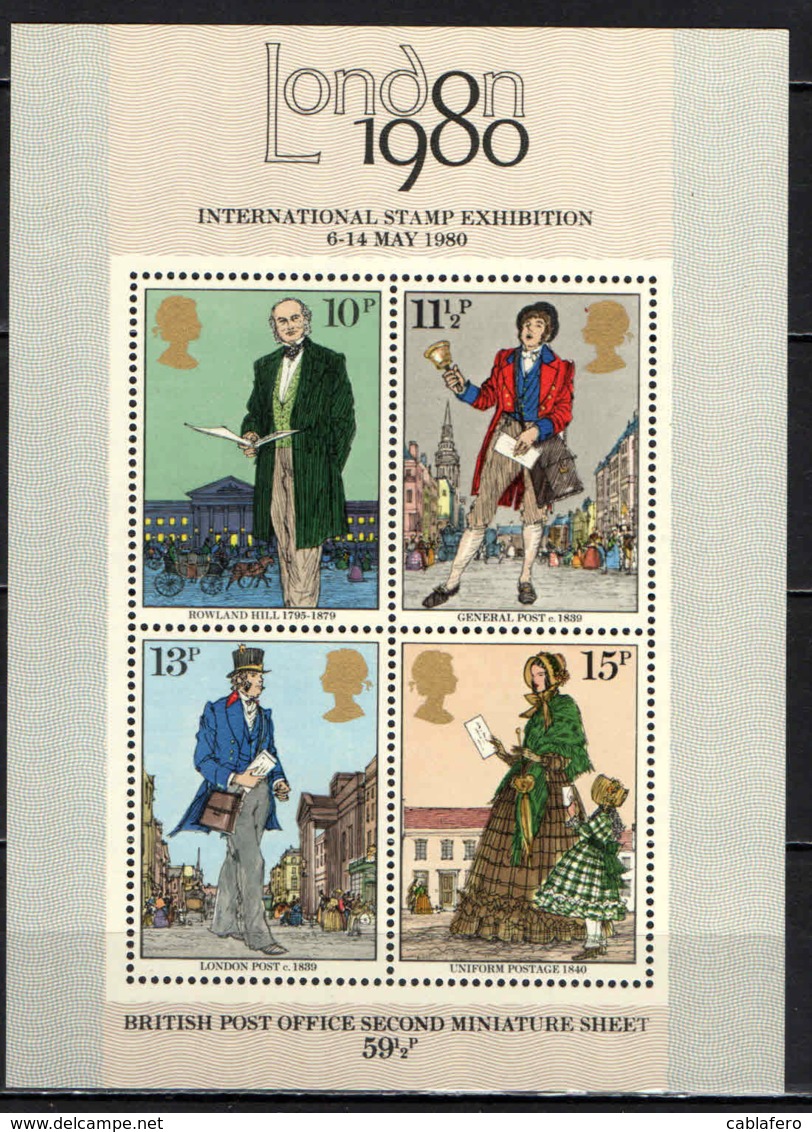 GRAN BRETAGNA - 1980 - "LONDON 1980" - ESPOSIZIONE FILATELICA INTERNAZIONALE - FOGLIETTO- SOUVENIR SHEET -MNH - Nuovi