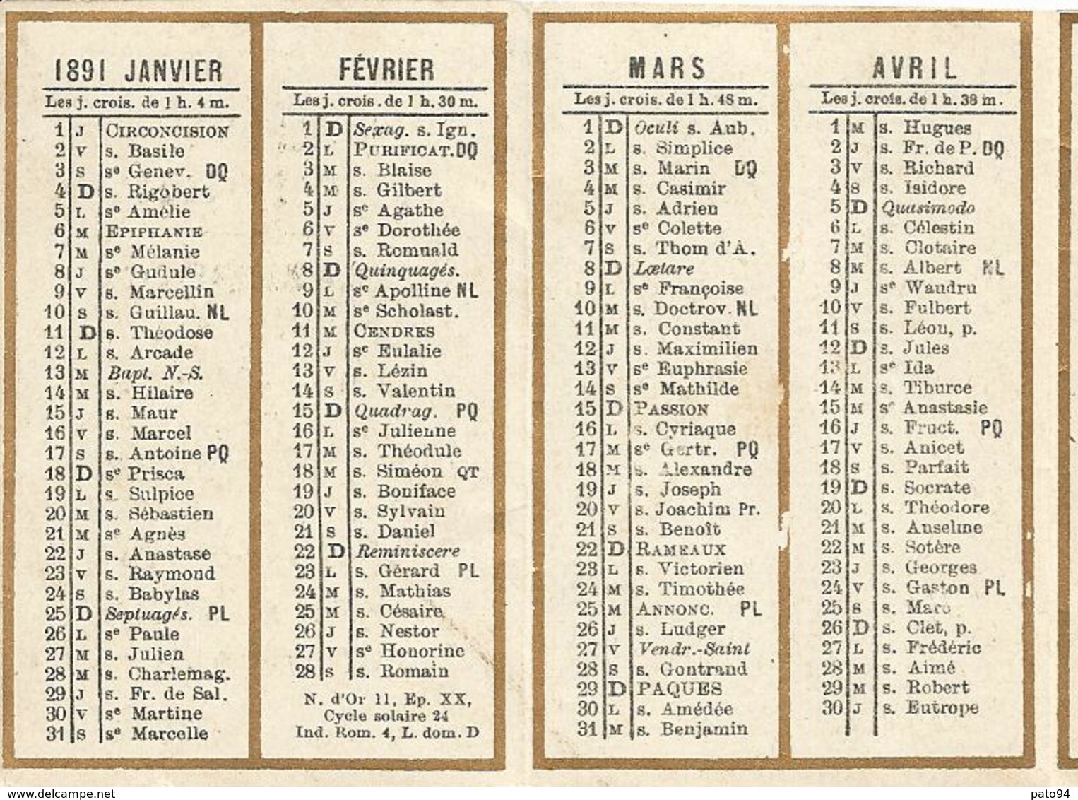 CALENDRIER  CHROMO  1891  /  Paysanne  Russe  /  Pub : Horlogerie  L. Bazerque  Bordeaux - Petit Format : ...-1900