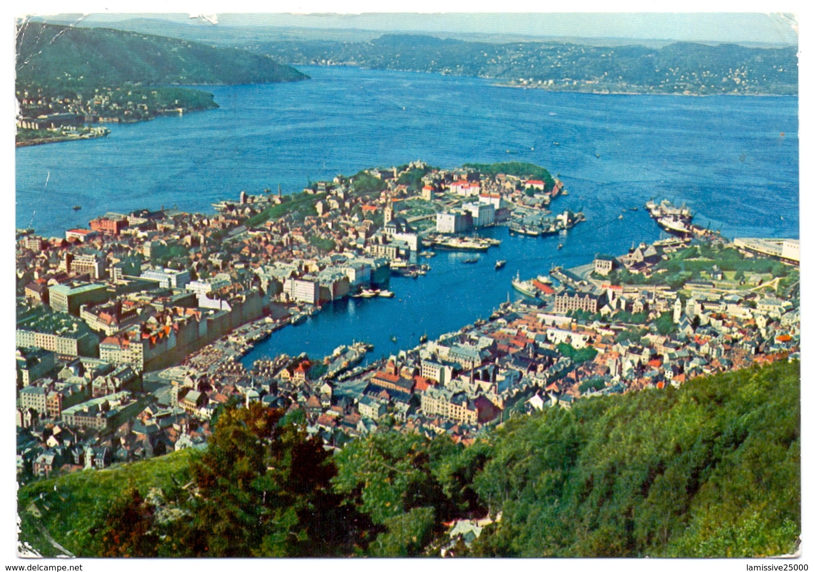 Carte Pub Ionyl Biomarine Norvége Bergen Vue Aérienne - Storia Postale