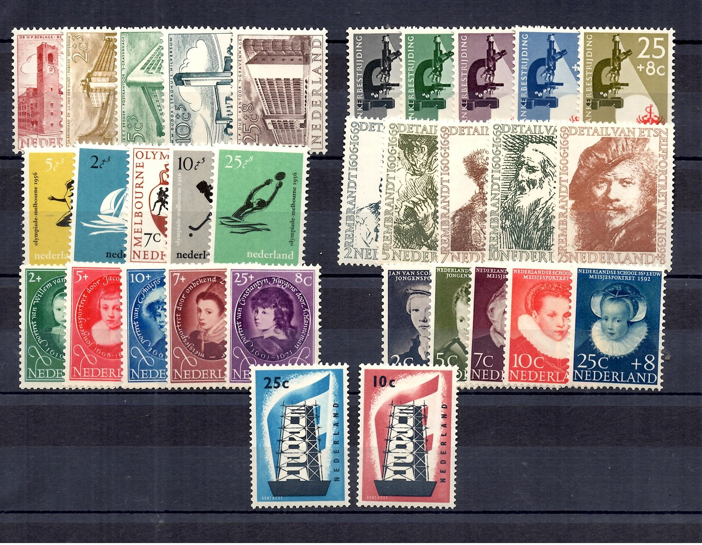 Pays-Bas Sept Séries Complètes Neufs ** MNH 1955/1957. Bonnes Valeurs. TB. A Saisir! - Ungebraucht