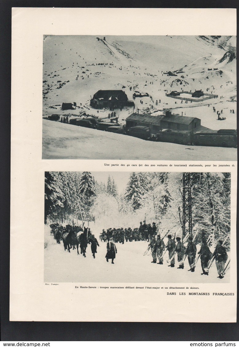 Doc Papier 3 Pages 1937 Rue De CHAMONIX Championat Du Monde Ski Alpin Concours Federal Mongie - Publicités