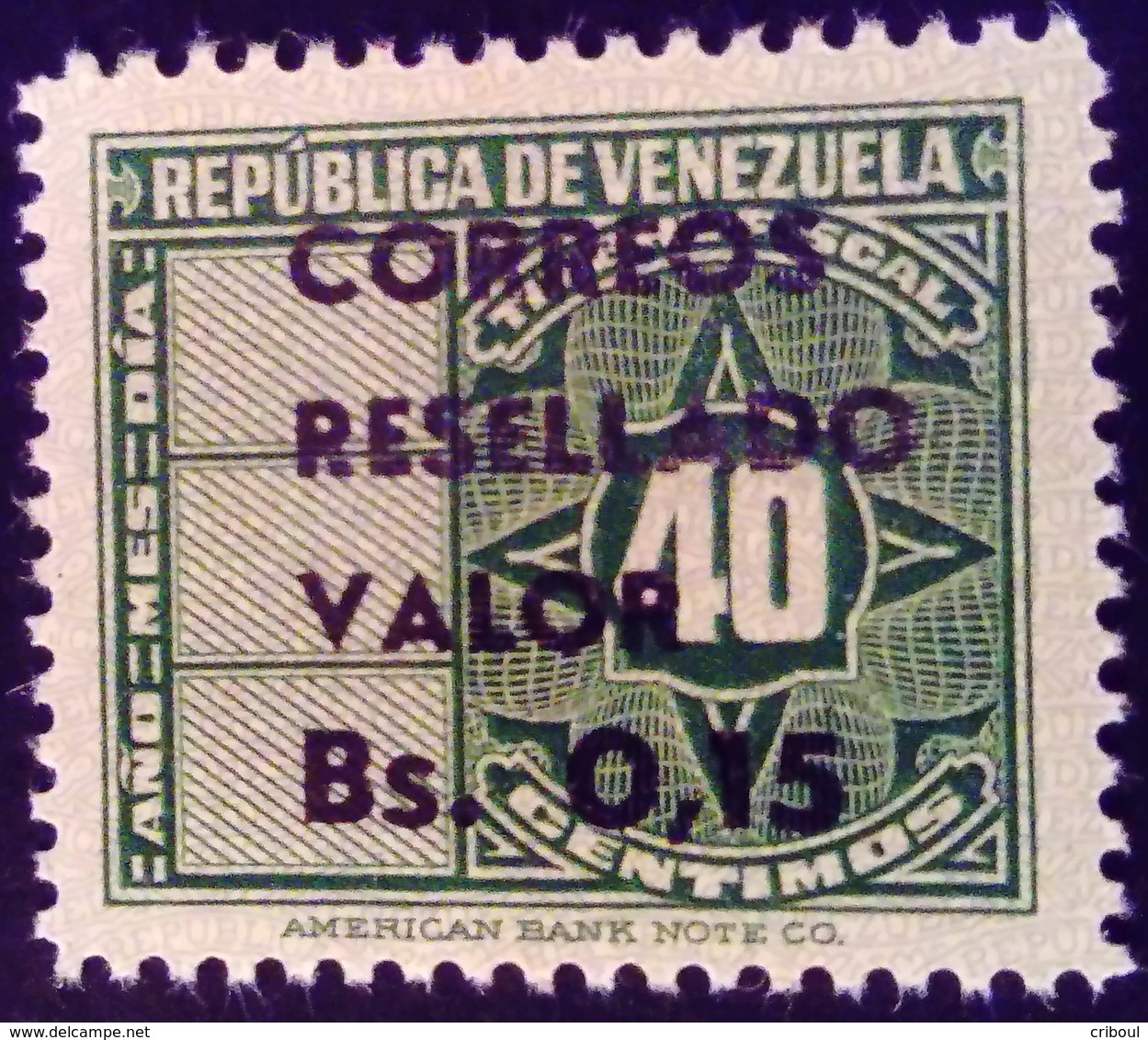 Venezuela 1965 Timbre Fiscal Surchargé Overprinted RESELLADO Yvert 721 ** MNH - Madagaskar (1960-...)