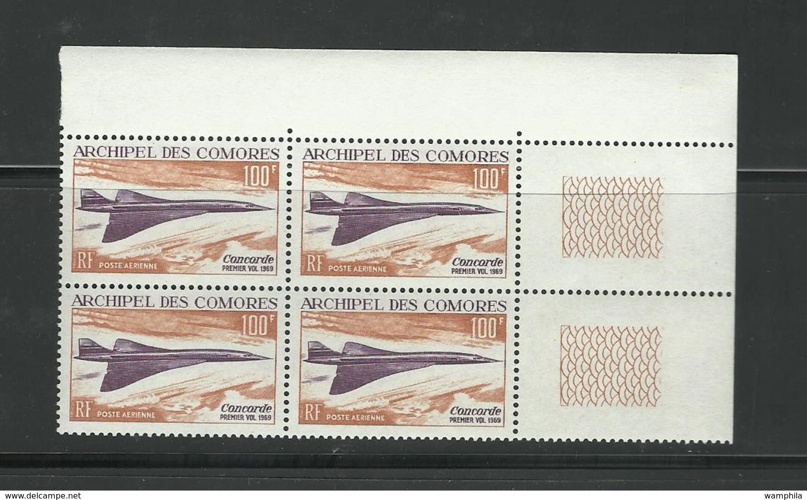 Concorde 1er Vol 1969, Comores PA 29 Neuf ** MNH Bloc De 4 Cote YT 96€ - Luftpost