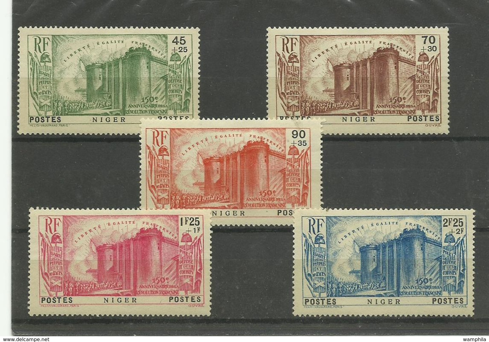 Révolution, 1939, Niger N° 69/ 73 Neufs ** MNH, Cote YT 75€ - 1939 150e Anniversaire De La Révolution Française