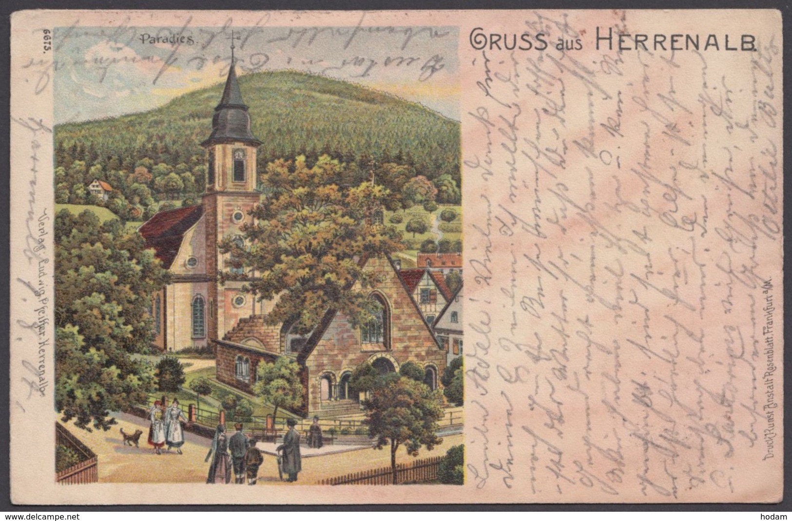 "Herrenalb", Gruß Aus..., Farbig, 1904 Gelaufen - Herrenberg