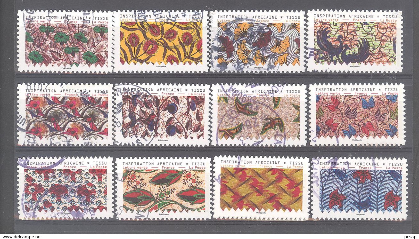 France Autoadhésifs Oblitérés N°1657/1668 (Série Complète : Inspirations Africaines) (cachet Rond) - Used Stamps