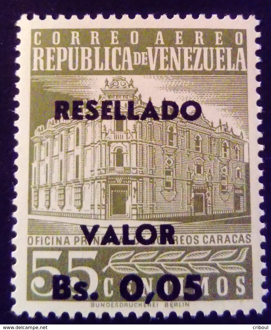 Venezuela 1965 Hôtel Des Postes Surchargé Overprinted RESELLADO Yvert PA814 ** MNH - Madagaskar (1960-...)