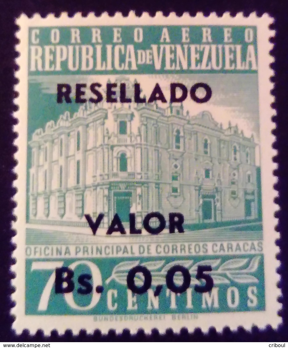 Venezuela 1965 Hôtel Des Postes Surchargé Overprinted RESELLADO Yvert PA815 ** MNH - Madagaskar (1960-...)