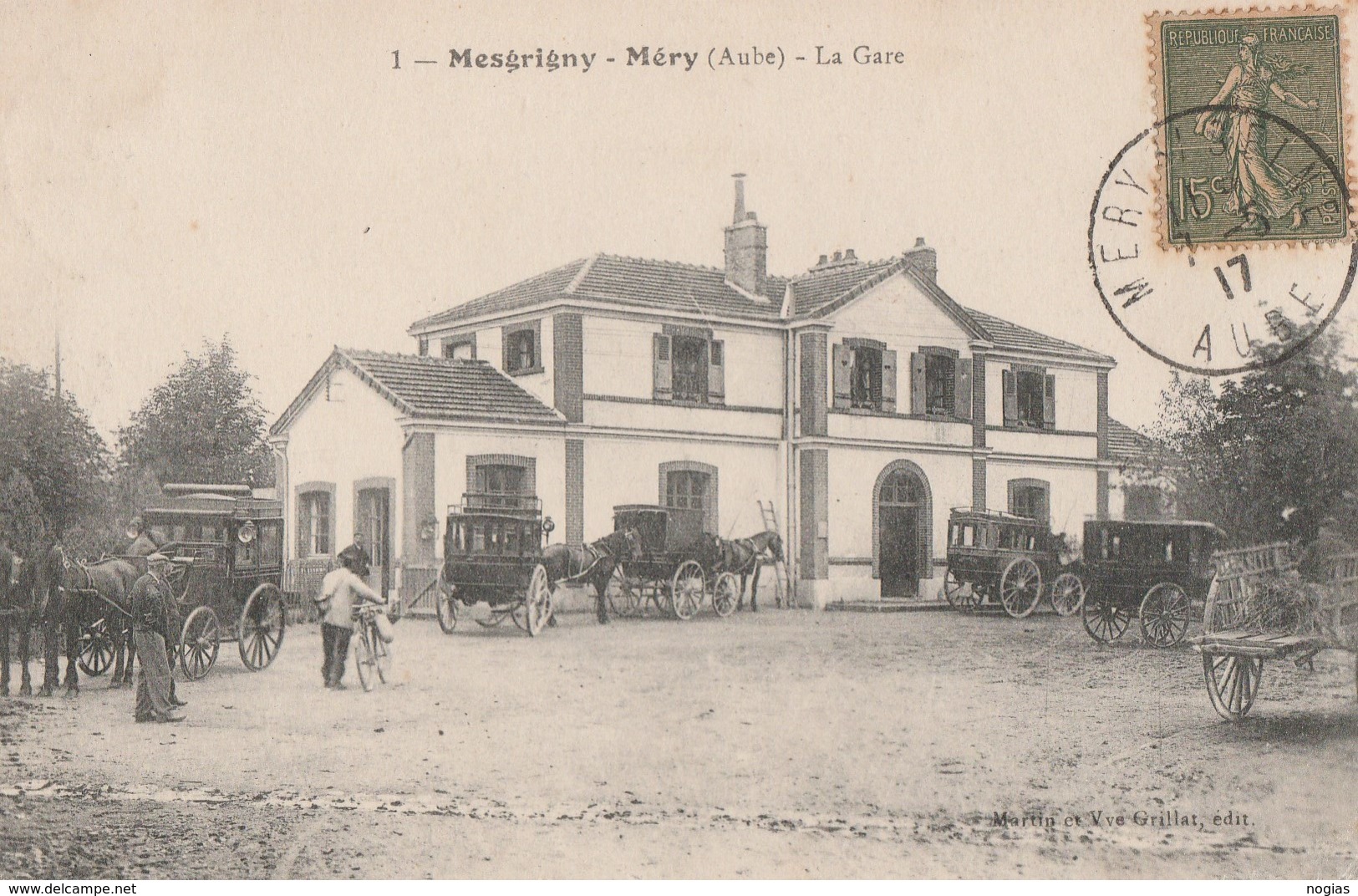 MESGRIGNY-MERY - LA GARE - CARTE ANIMEE - BEAUX ATTELAGES  - TOP !!! - Other & Unclassified