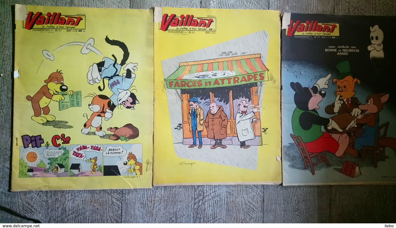 Lot 3 Magazines Vaillant Le Jounal Le Plus Captivant Pif Bande Dessinée 1959 - Pilote