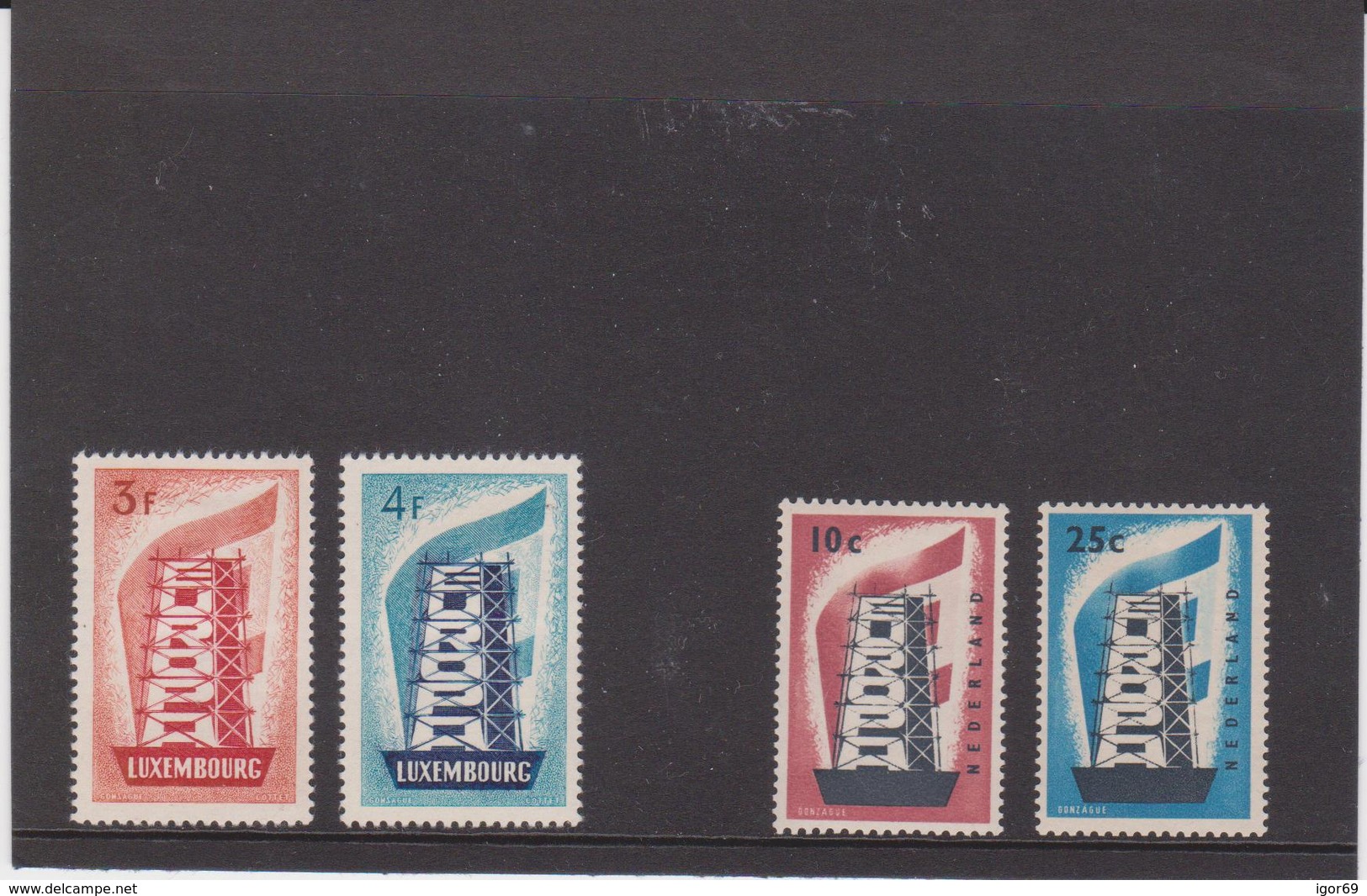 1956 Europa-CEPT Netherlands And Luxembourg MLH - 1956