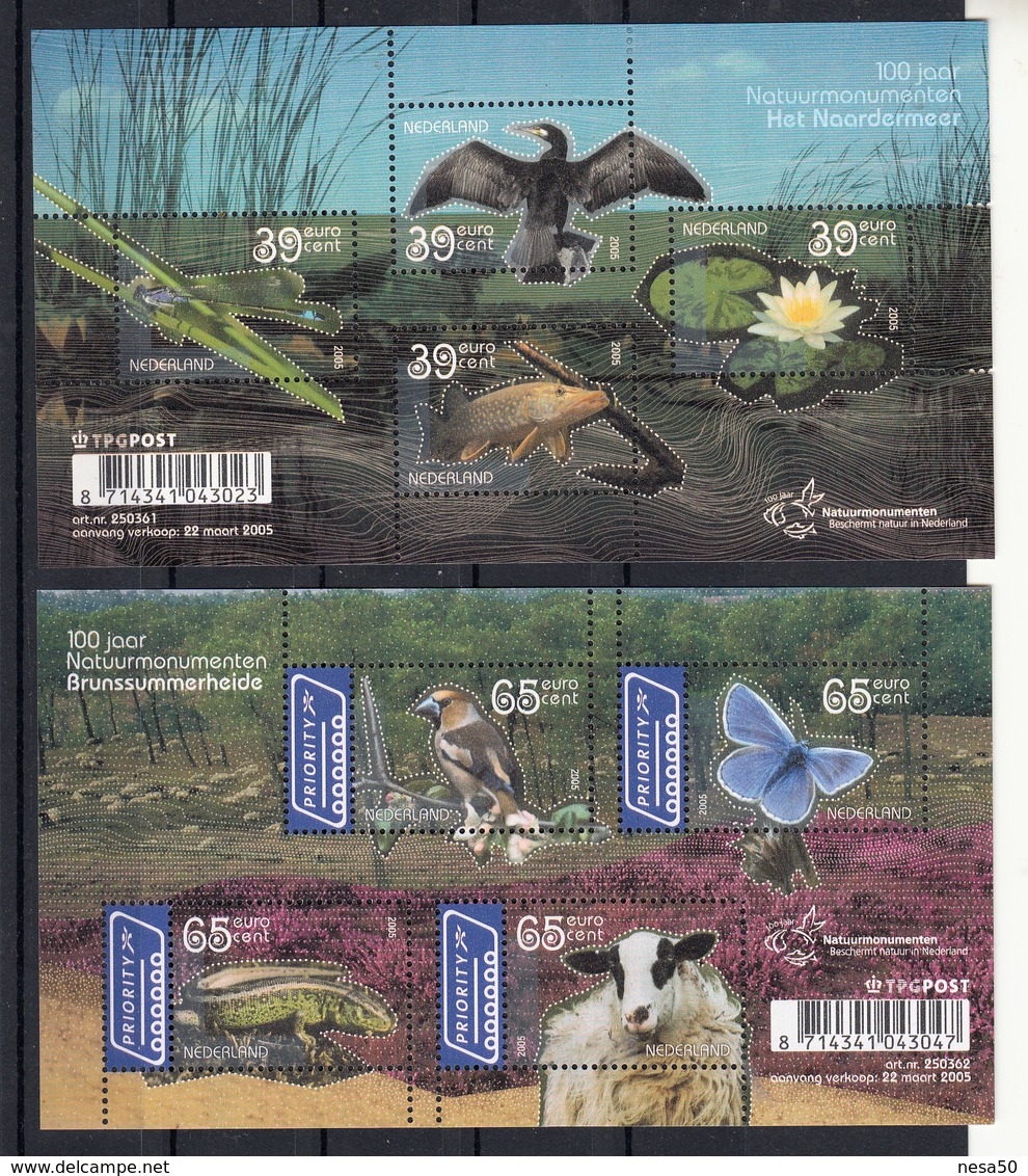 Nederland 2005 Nvph Nr. 2235 + 2236, Mi Nr Blok 85 + 86, Natuur Naardermeer , Postfris - Ongebruikt