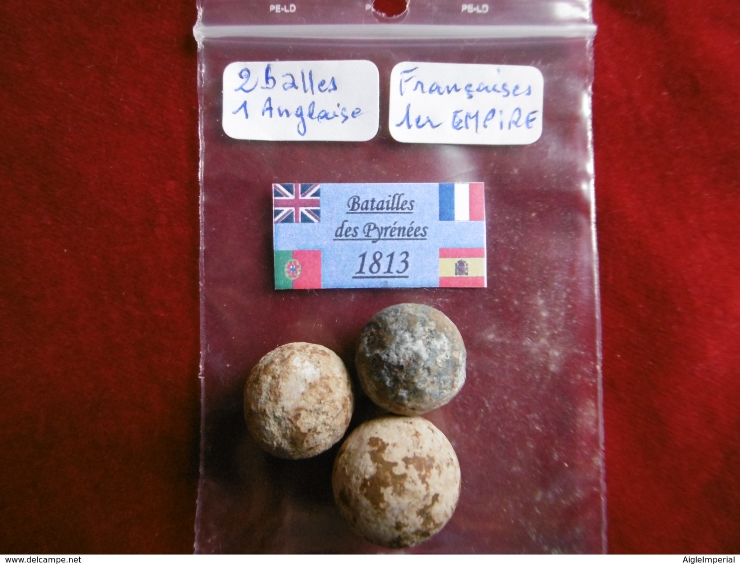 - Lot De 3 Balles En Plomb De Mousquet Du 1er Empire. - Armas De Colección