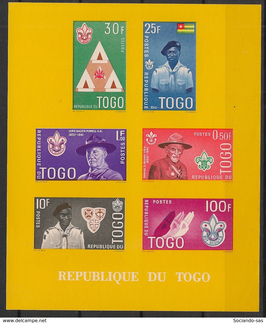 Togo - 1961 - Bloc Feuillet BF N°Yv. 5B - Scoutisme - Fond Jaune - ND - Neuf Luxe ** / MNH / Postfrisch - Togo (1960-...)