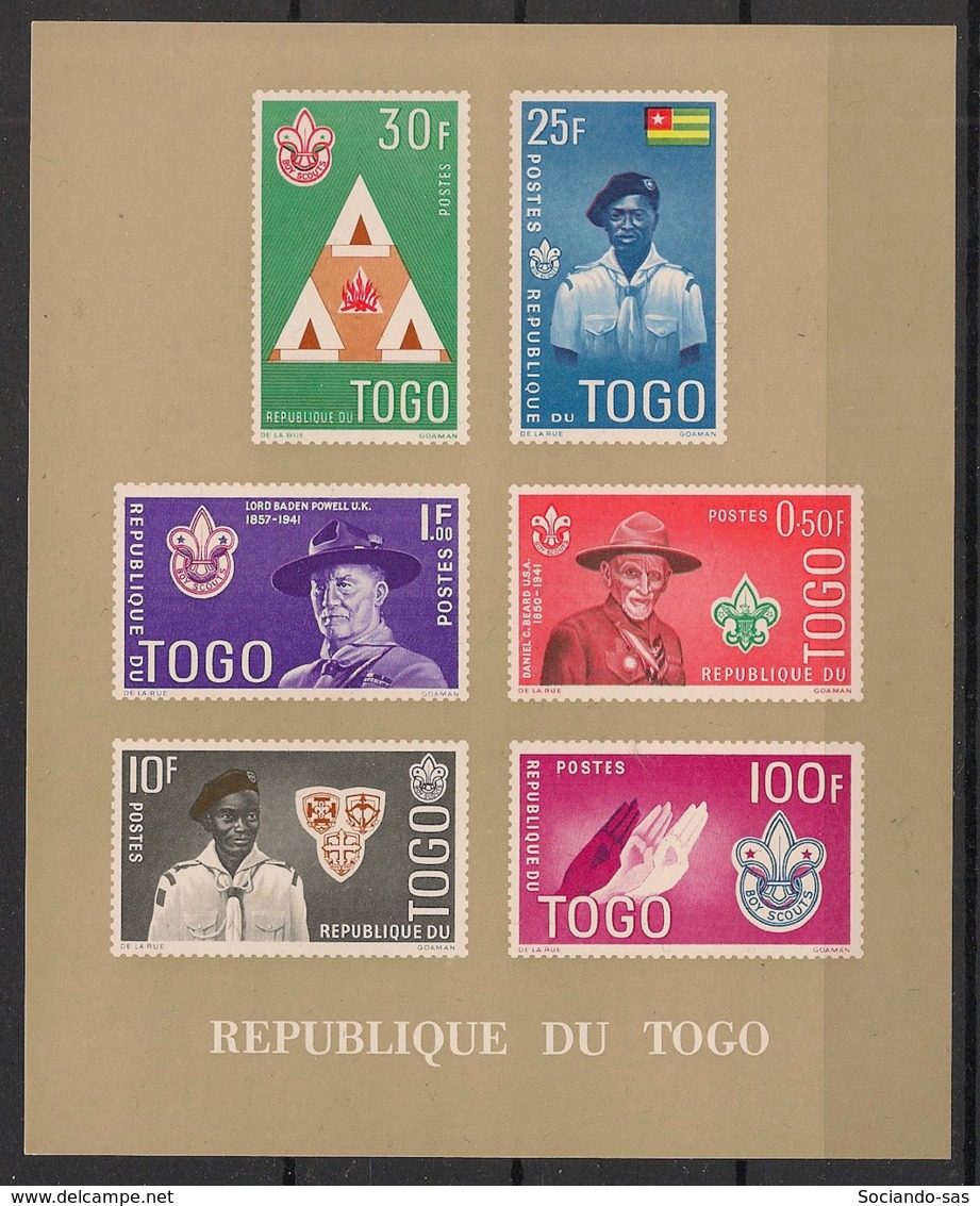 Togo - 1961 - Bloc Feuillet BF N°Yv. 5y - Scoutisme - Fond Chamois - Neuf Luxe ** / MNH / Postfrisch - Togo (1960-...)