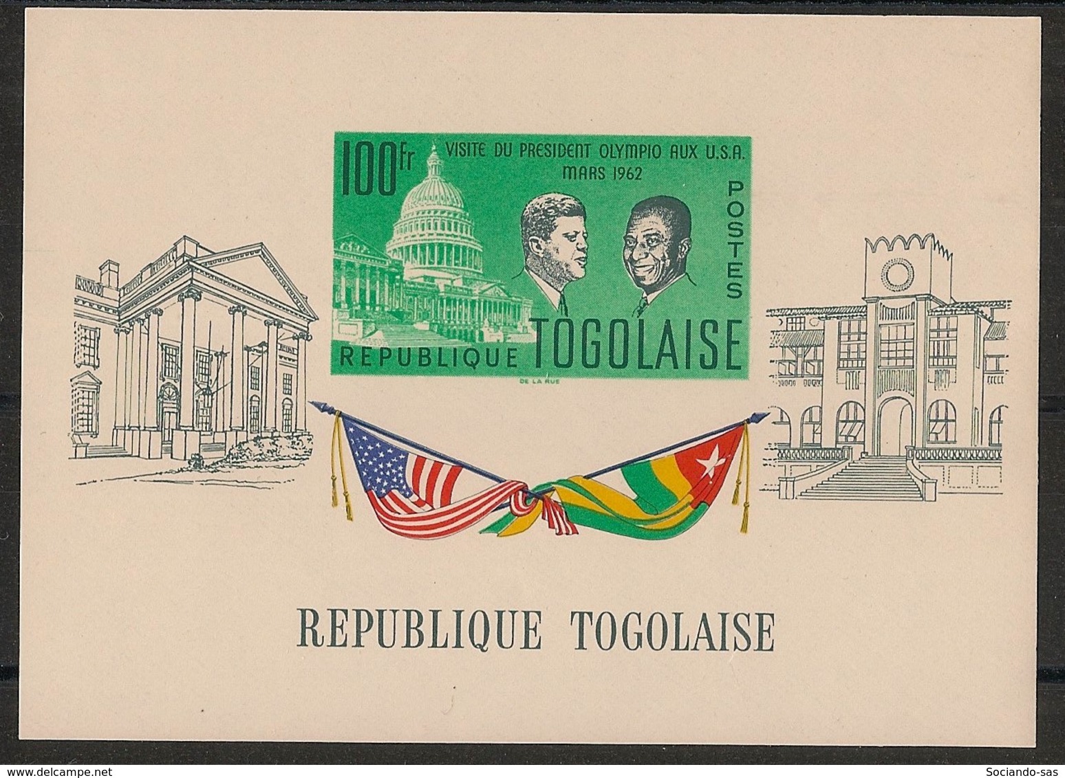 Togo - 1962 - Bloc Feuillet BF N°Yv. 8 - Voyage Du Président Aux USA - Neuf Luxe ** / MNH / Postfrisch - Togo (1960-...)