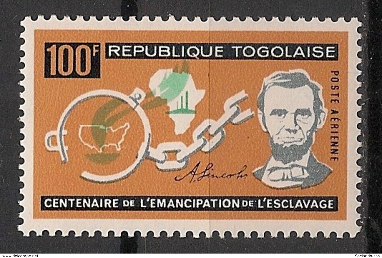 Togo - 1963 - Poste Aérienne PA N°Yv. 38 - Lincoln - Neuf Luxe ** / MNH / Postfrisch - Togo (1960-...)