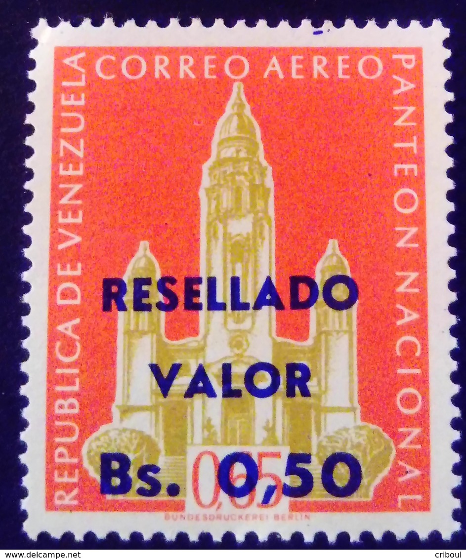 Venezuela 1965 Monument Surchargé Overprinted RESELLADO Yvert PA852 ** MNH - Madagaskar (1960-...)