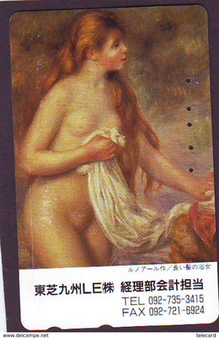 Télécarte JAPON * PEINTURE FRANCE (2090) AUGUSTE RENOIR * EROTIQUE  MUSEUM * ART * TK Gemälde  Phonecard Japan * KUNST - Painting