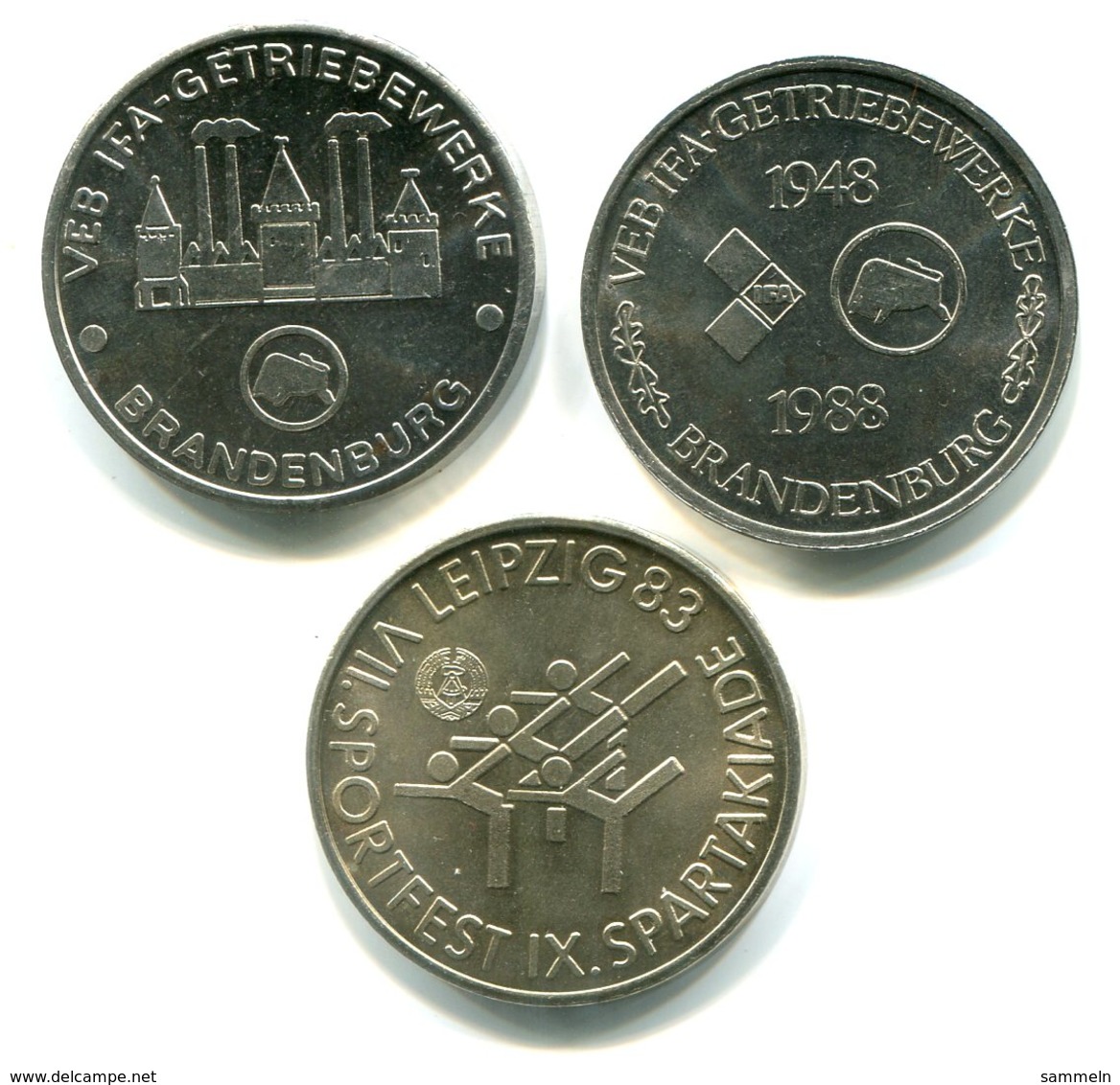 4766 - DDR - 3 Verschiedene Medaillen - Thema: Brandenburg Und Leipzig - Monete Allungate (penny Souvenirs)