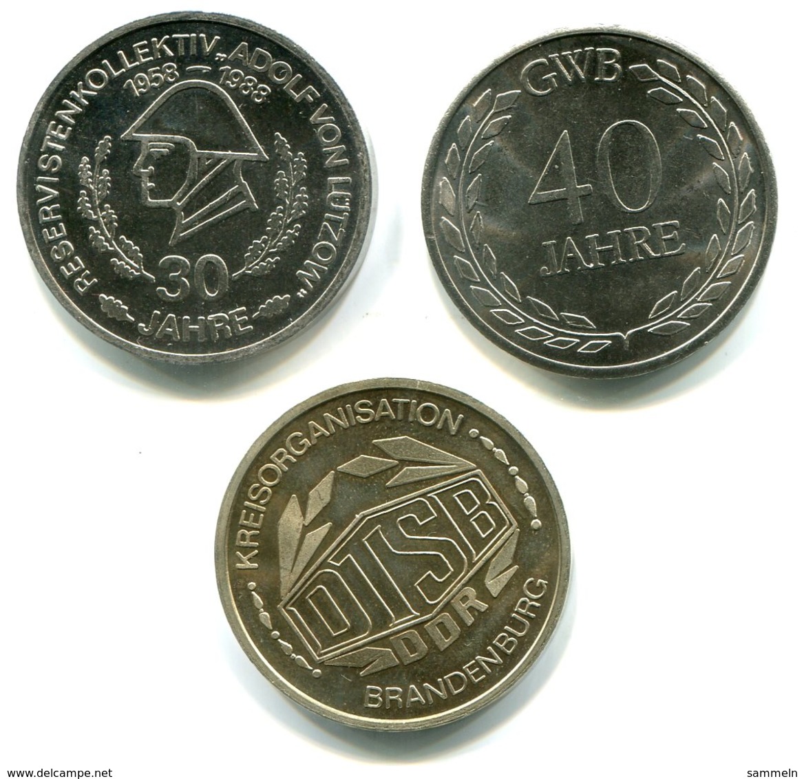 4766 - DDR - 3 Verschiedene Medaillen - Thema: Brandenburg Und Leipzig - Monedas Elongadas (elongated Coins)