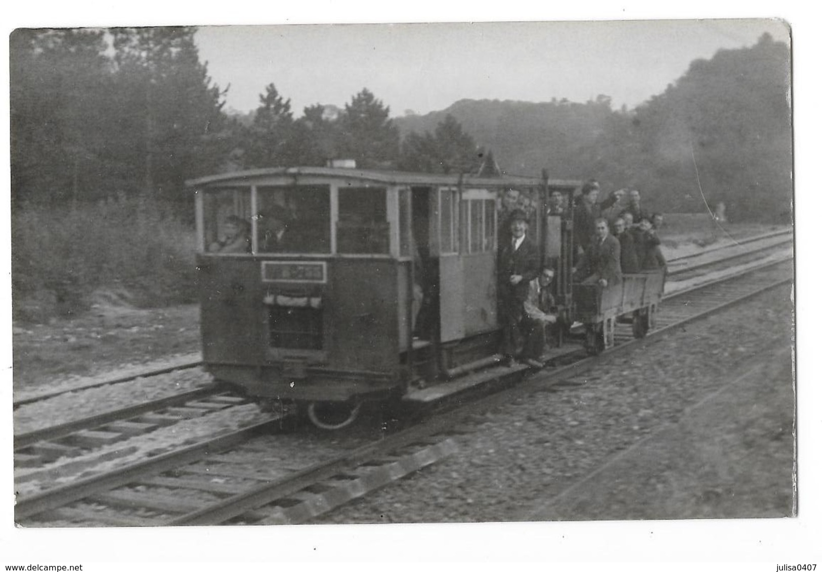 LIGNE DE CHEMIN DE FER CHANTILLY CREIL  Photographie Format Cpa Automotrice Animation 1945 - Creil