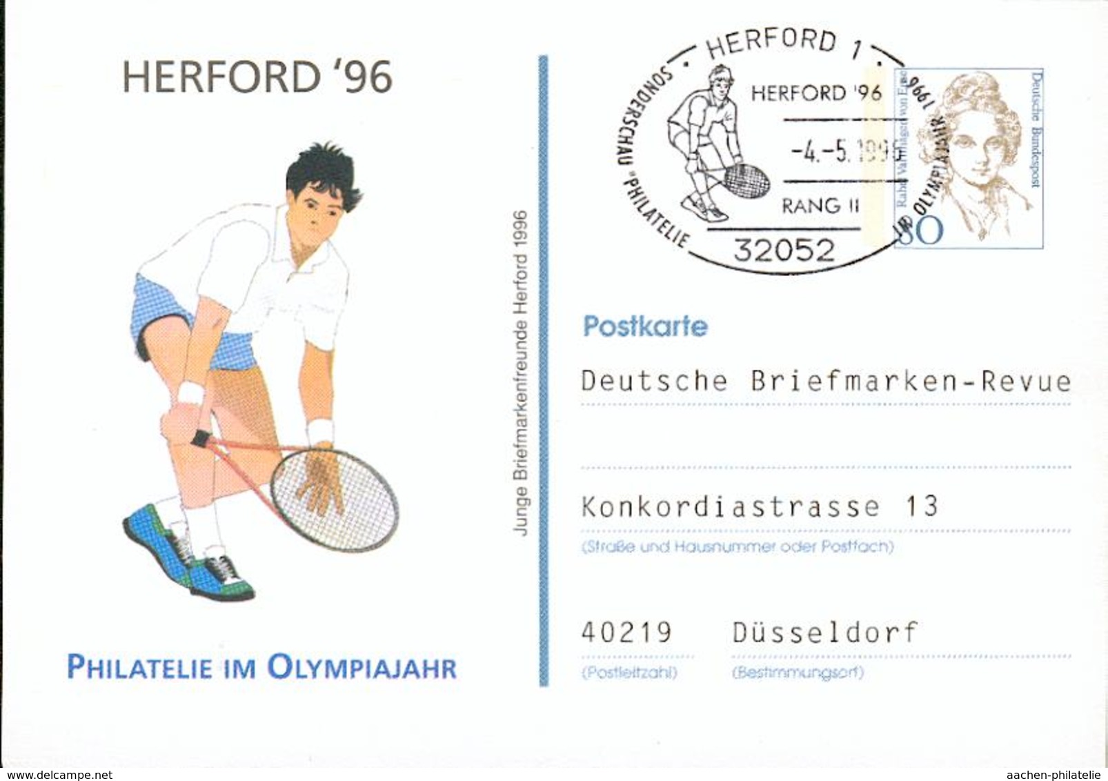 Germany BRD Special PS Card O Used Tennis Olympics Em31 - Tennis