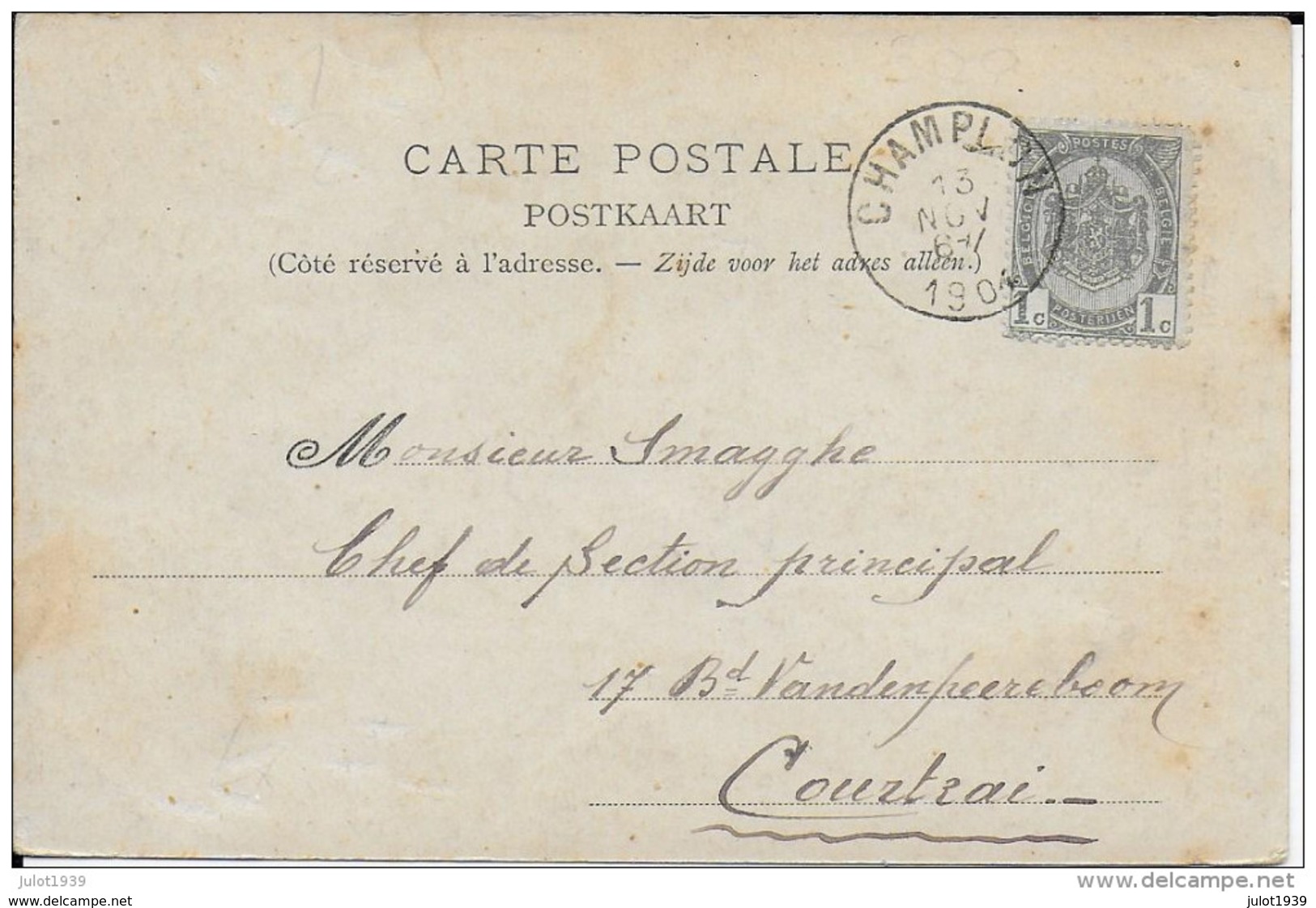 CHAMPLON ..-- Converserie . Animée . 1904 Vers COURTRAI . Voir Verso . - Saint-Hubert