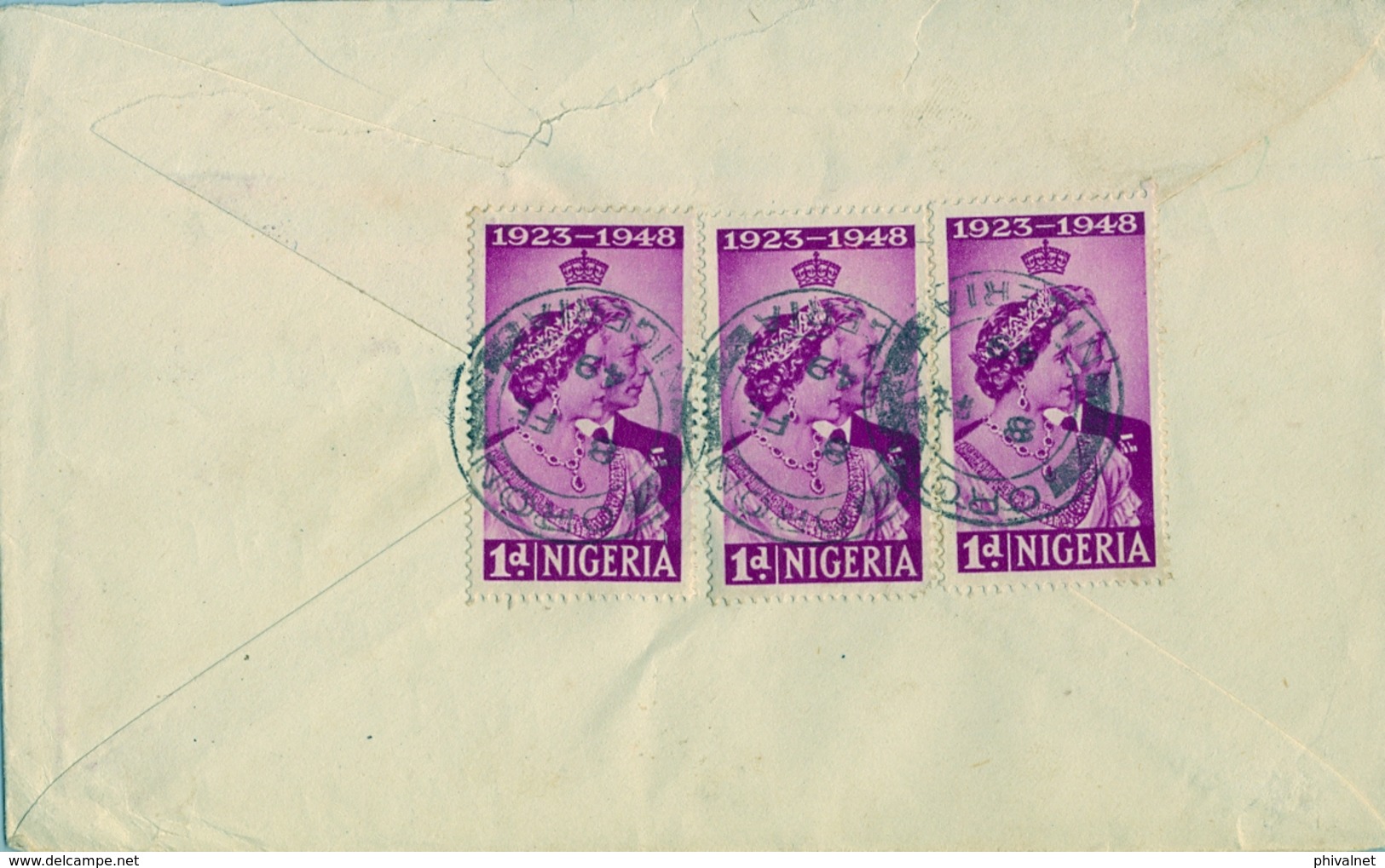 1949 , NIGERIA , SOBRE CIRCULADO , ORON - NEW YORK - Nigeria (...-1960)