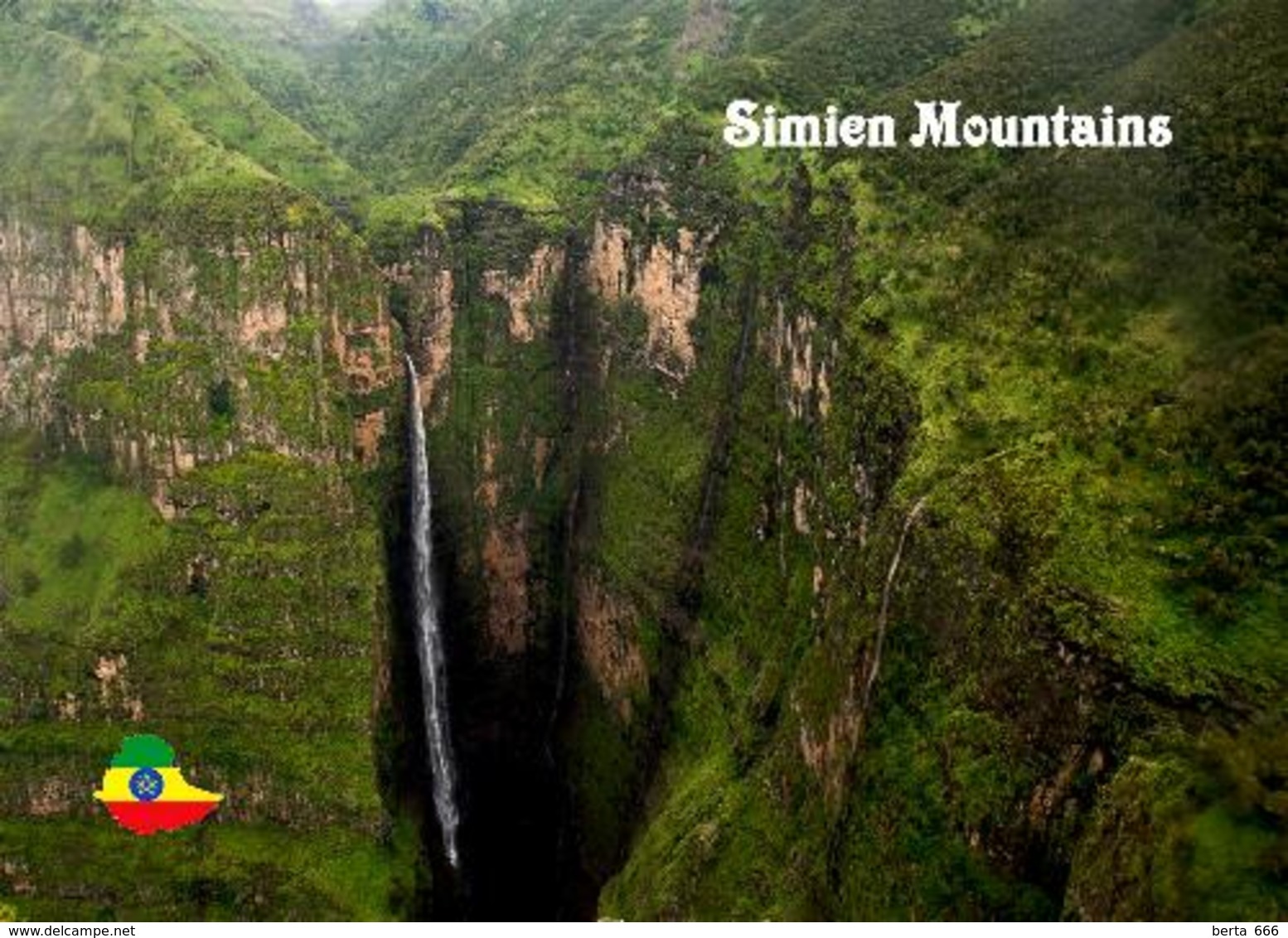 AK Äthiopien Ethiopia Simien Mountains UNESCO Waterfall New Postcard - Äthiopien