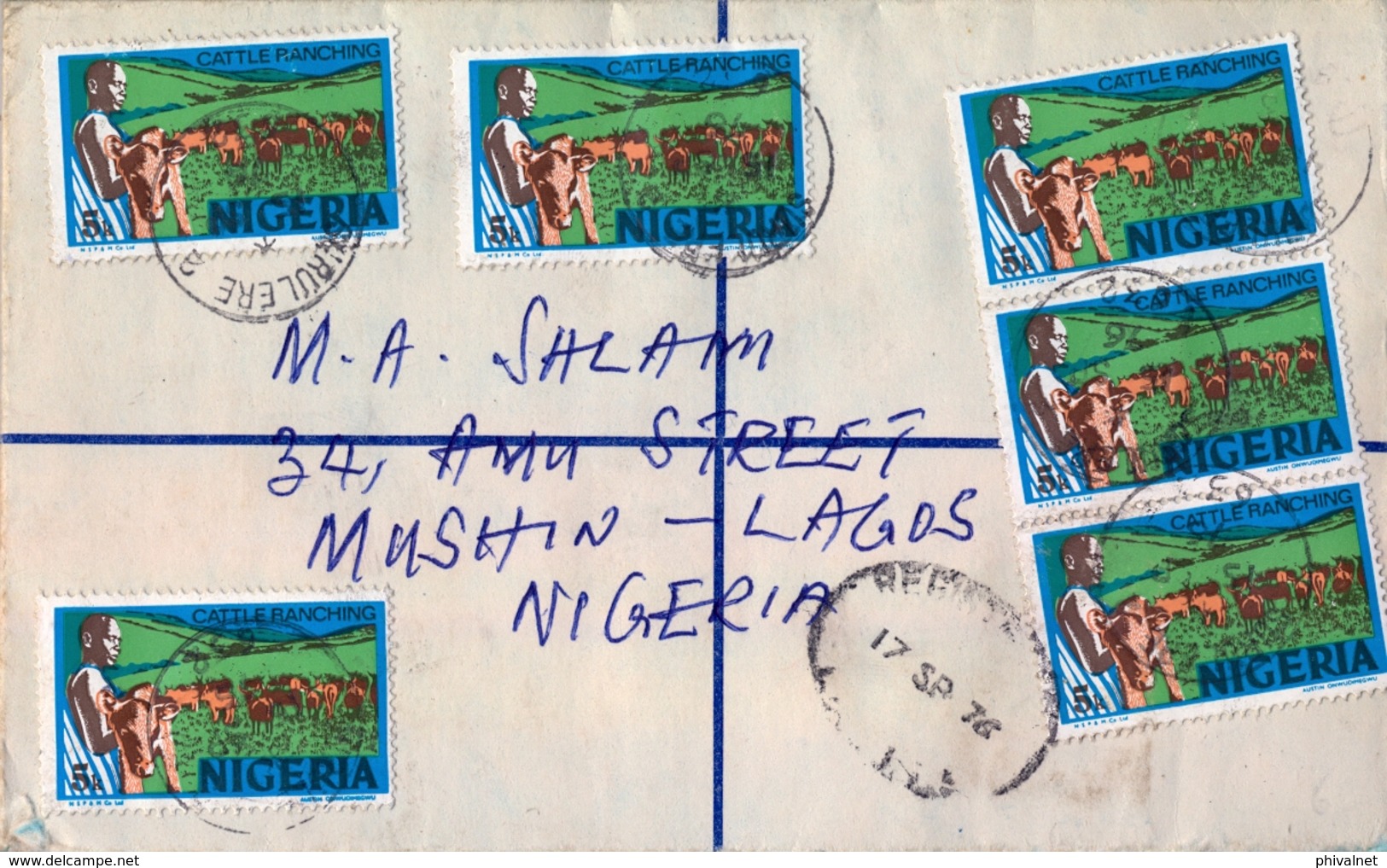 1976 , NIGERIA , SOBRE CERTIFICADO , SURULERE - JERSEY - Nigeria (1961-...)