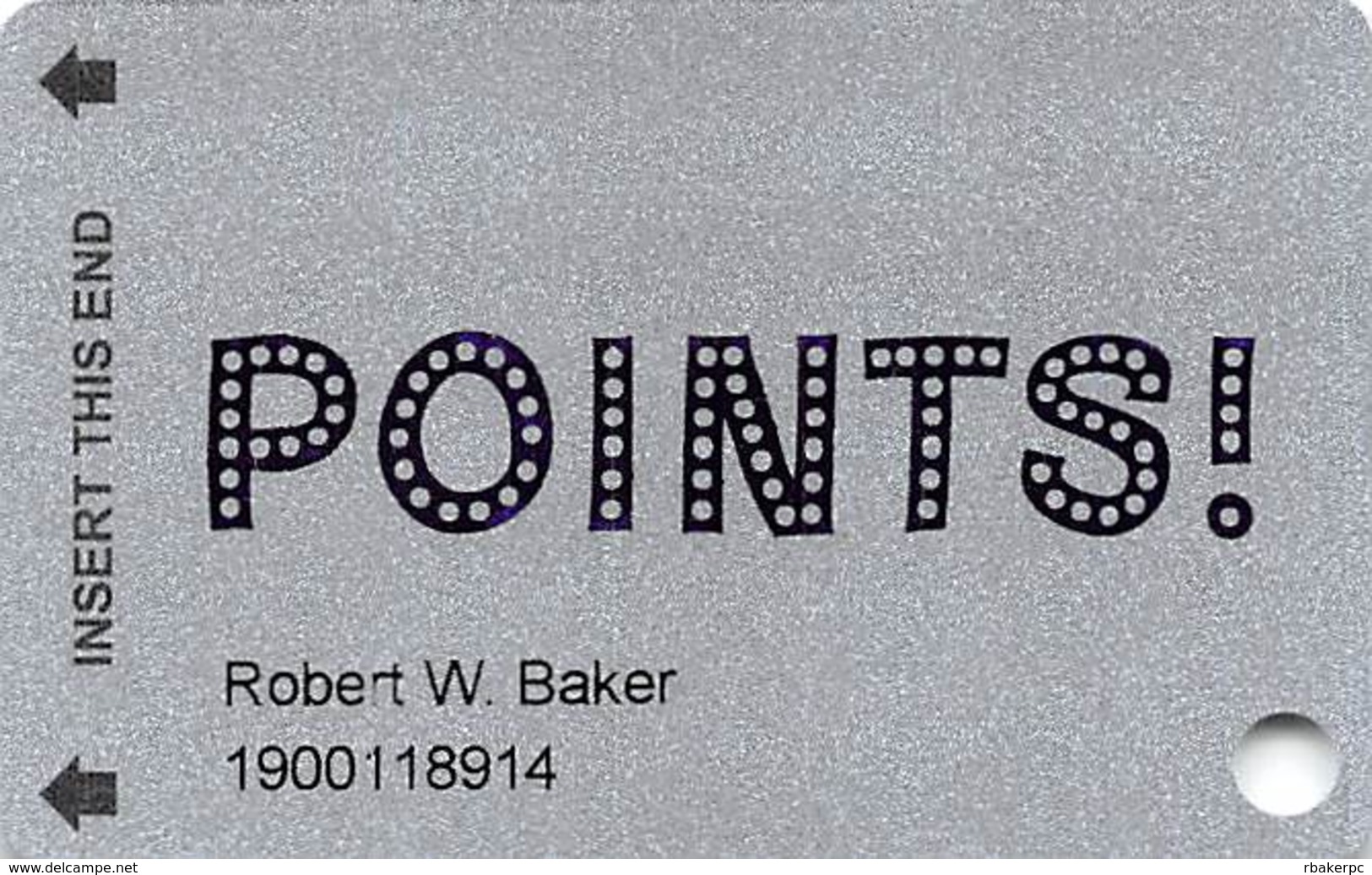 Points! Casino - Henderson NV - Slot Card - Casino Cards