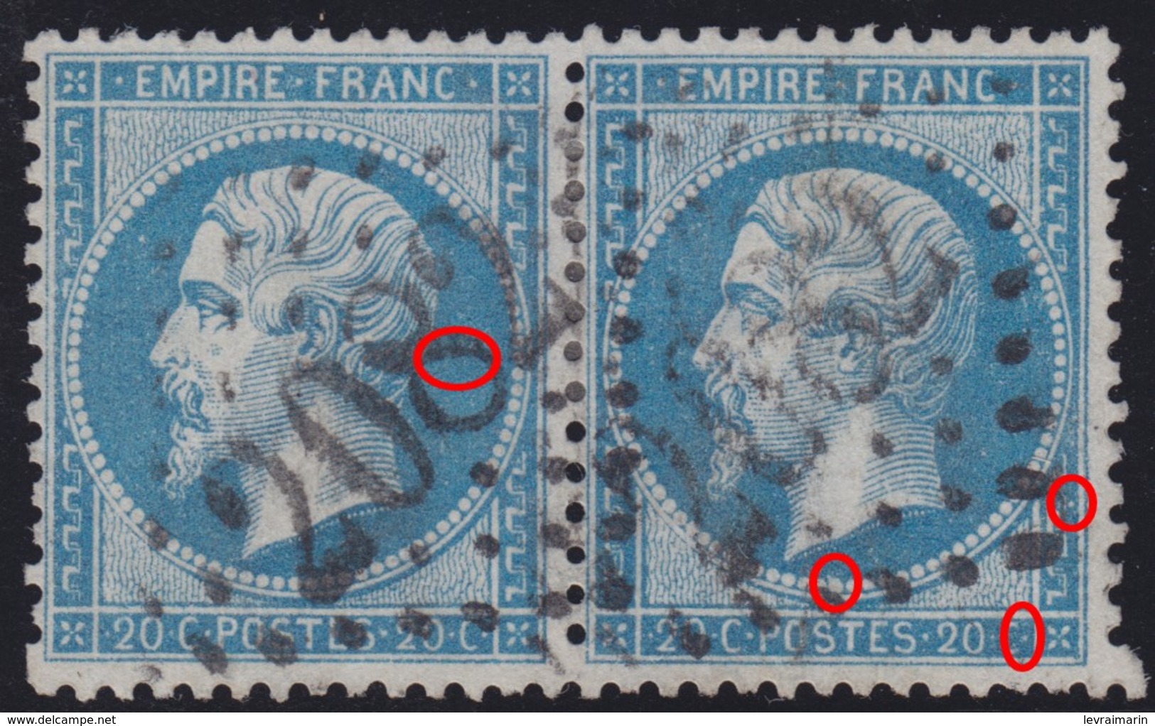 N°22 Paire Positions 129A3 130A3, GC 2082 De Lons Le Saunier, Très Difficile à Placer, TB. - 1862 Napoléon III